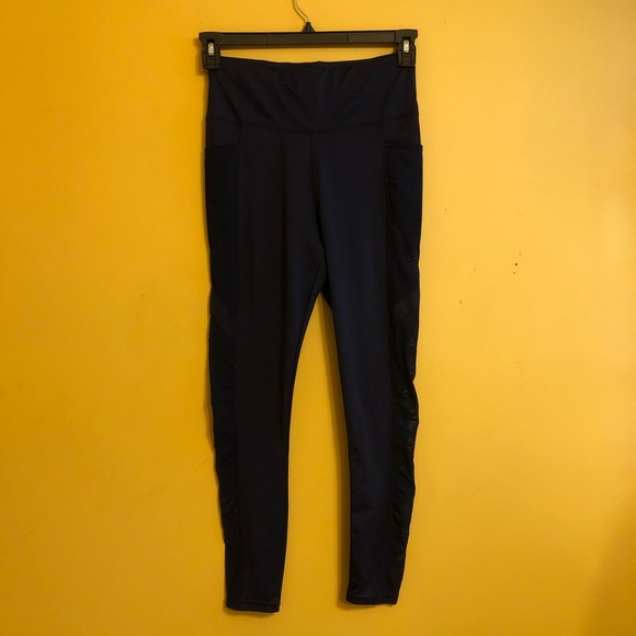 Pants - Navy Leggings w/ Mesh sides B2